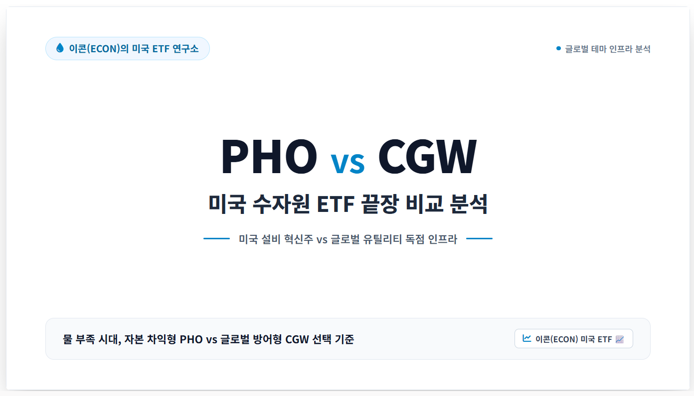 미국 수자원 ETF 비교 PHO vs CGW 끝장 비교 분석 썸네일