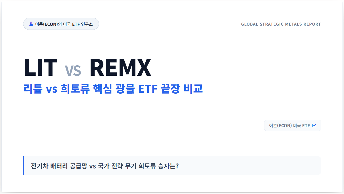 리튬 희토류 ETF LIT vs REMX 핵심 지표 및 수수료 비교 분석 썸네일